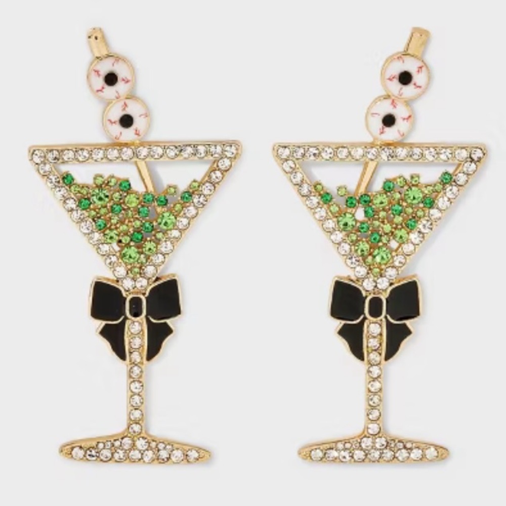 Sugarfix by Baublebar Pass the Spirits Ghouls Night Out‎ Martini Glass Earrings